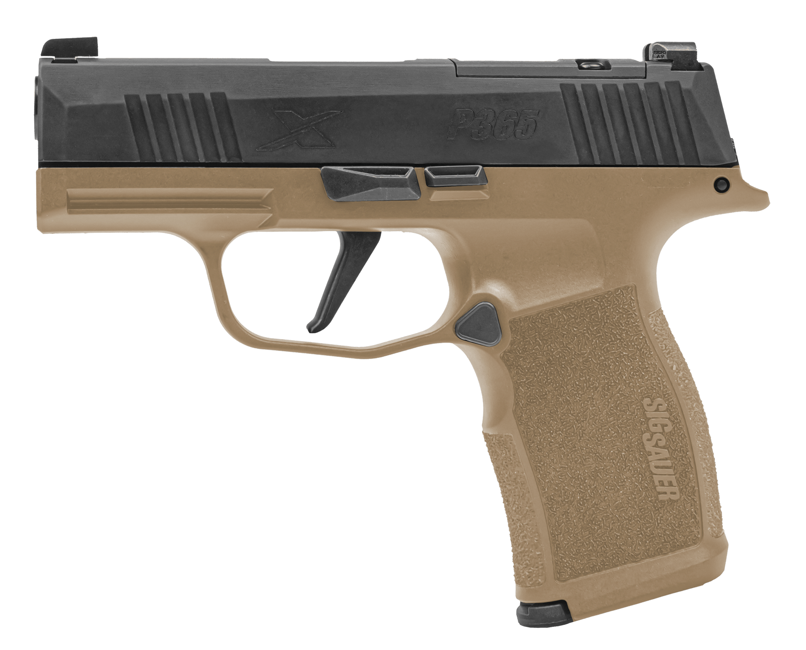 Sig Sauer 365X9CTXR3P P365X Micro-Compact Frame 9mm Luger 12+1 3.10" Steel Barrel, Optic Ready/Serrated Slide, Coyote Tan Stainless Steel Frame w/Accessory Rail, Polymer Grip