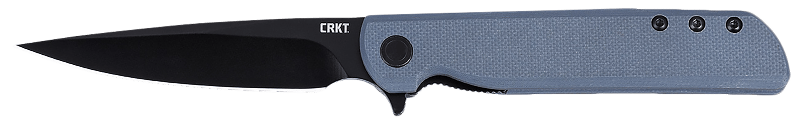 CRKT 3801KN LCK + 3.38" Folding Plain Black Oxide 14C28N Steel Blade, Gray Textured G10 Handle
