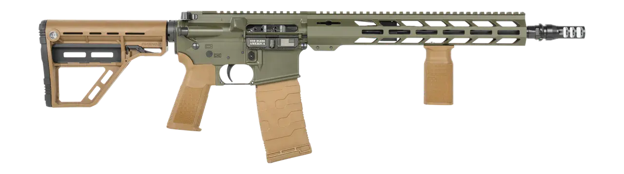 Patriot Ordnance Factory 02549 P-15 Base SMU 300 Blackout 30+1 13.75" Black Nitride Match Grade Barrel, Olive Drab Cerakote Aluminum Receiver w/Picatinny Rail, M-LOK Handguard, Amend2 Adjustable OD Gr