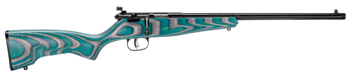 Savage Arms 13802 Rascal Minimalist Youth 22 LR 1rd 16.12" Matte Black Threaded Barrel, Satin Black Carbon Steel Receiver, Gray & Teal Hybrid Boyd's Minimalist Laminate Stock, Right Hand