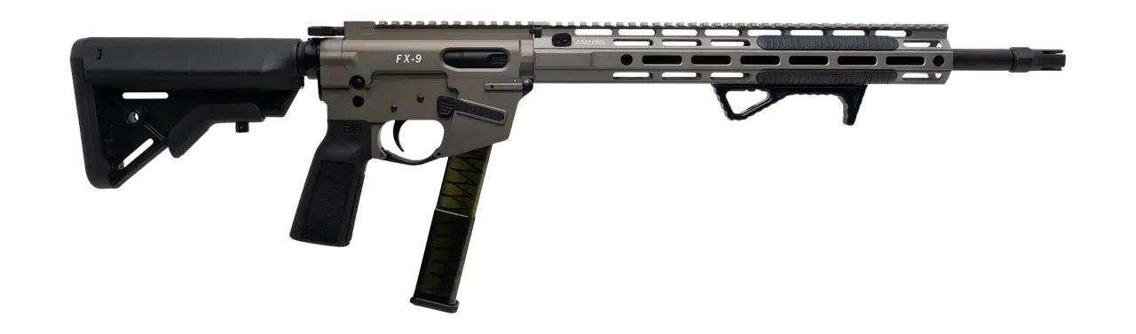 Freedom Ordance FX9R16E-FDE FX9R Elite 9mm Luger 16" Black Nitride Barrel, Flat Dark Earth Anodized Aluminum Receiver w/Picatinny Rail Black B5 Bravo Polymer Stock, B5 P Type Grip