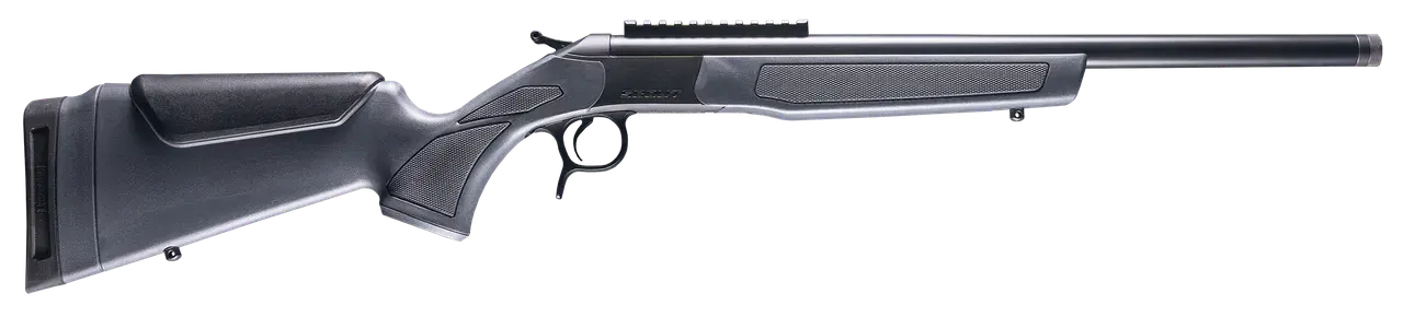 CVA CR4442 Scout 45-70 Gov 1rd 22" Blued Threaded Barrel, Blued Picatinny Rail Receiver, Stealth Gray Fixed Synthetic Stock