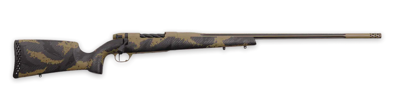 Weatherby MAX01N22CMR4B Mark V Apex 22 Creedmoor 4+1 22" + 2" Coyote Tan/Graphite Black Cerakote Fluted Threaded Barrel, Coyote Tan Cerakote Steel Drilled & Tapped Receiver, Tan/Brown Sponge Accents F