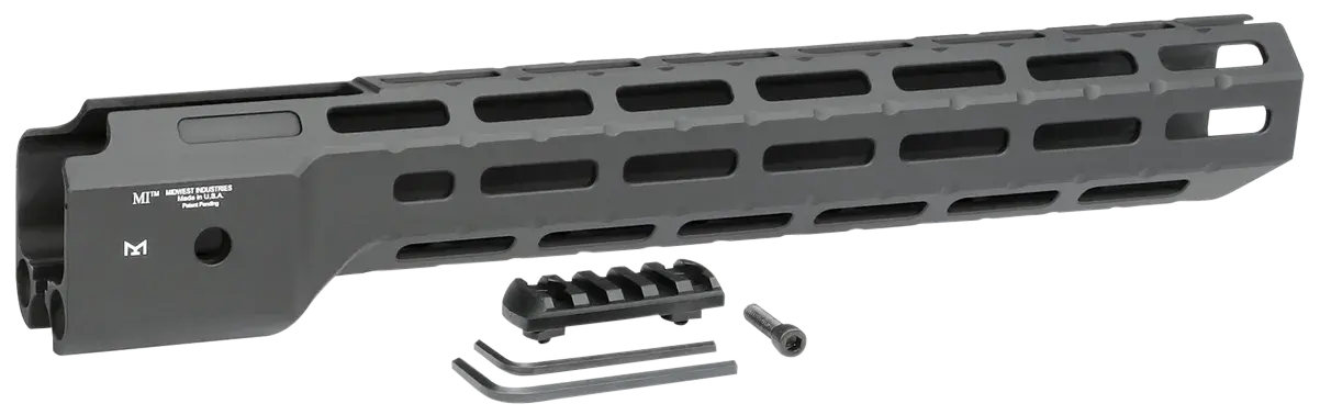 Midwest Industries MICRPC9X Combat Ruger PC9 M-Lok Handguard Black Hardcoat Anodized 6061-T6 Aluminum 14"
