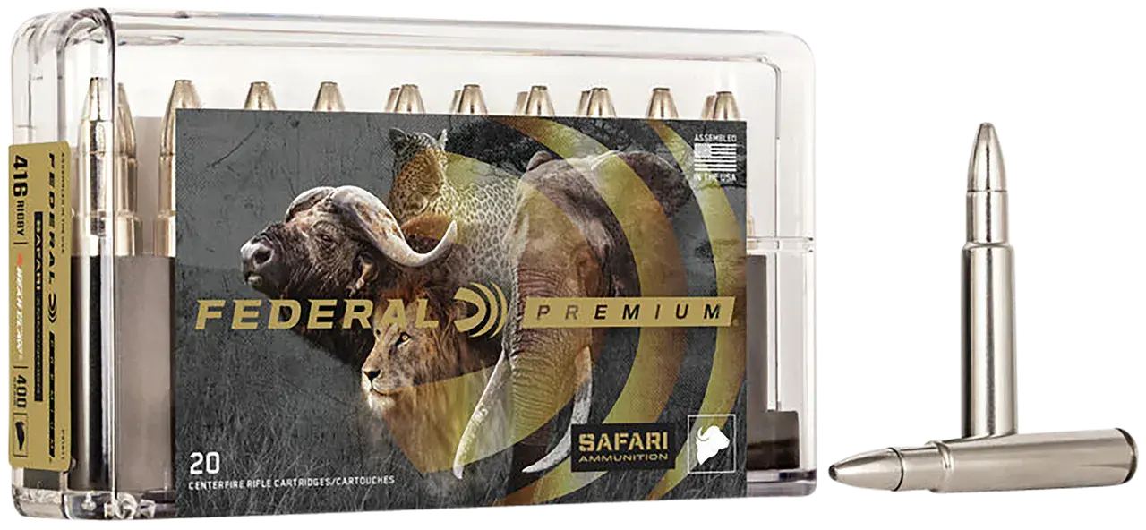 Federal P416T1 Premium Safari Cape-Shok 416Rigby 400gr Trophy Bonded Bear Claw 20 Per Box/10 Case
