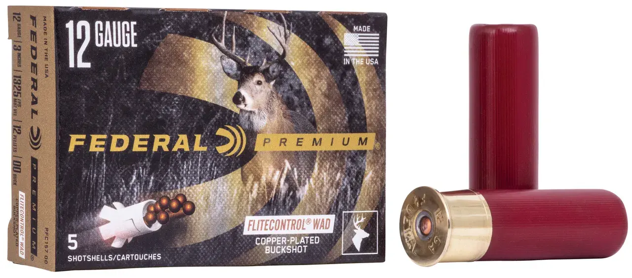 Federal PFC15700 Premium Vital-Shok 12Gauge 3" 12Pellets 00BuckShot 5 Per Box/50 Case