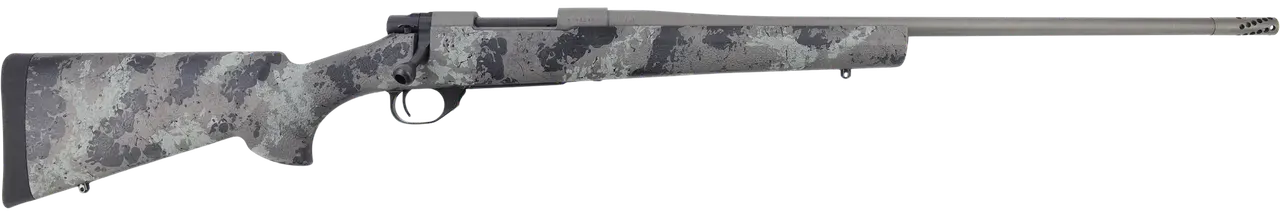 Howa HFN25CRGL 1500 Fence Line 25 Creedmoor 5+1 22" Tungsten Cerakote Threaded Barrel, Tungsten Cerakote Aluminum Drilled & Tapped Receiver, Gray Light Camo Fixed Synthetic Stock, Right Hand