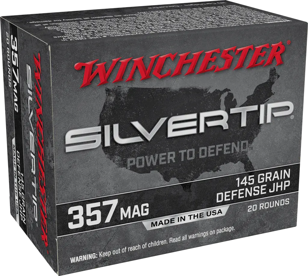 Winchester Ammo W357ST Silvertip 357Mag 145gr Silvertip Jacket Hollow Point 20 Per Box/10 Case