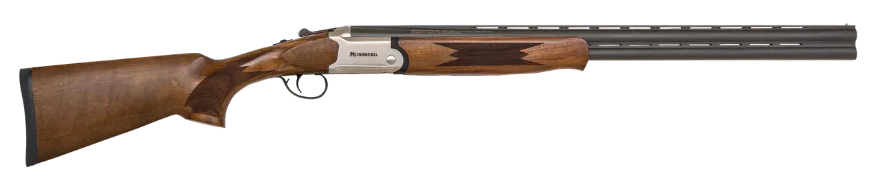 Mossberg 75477 Silver Reserve Bantam Youth 20 Gauge Break Open 3" 2rd 26" Matte Blued Over/Under Vent Rib Barrel, Satin Silver Stainless Steel Engraved Receiver, Fixed Black Walnut Stock, Right Hand