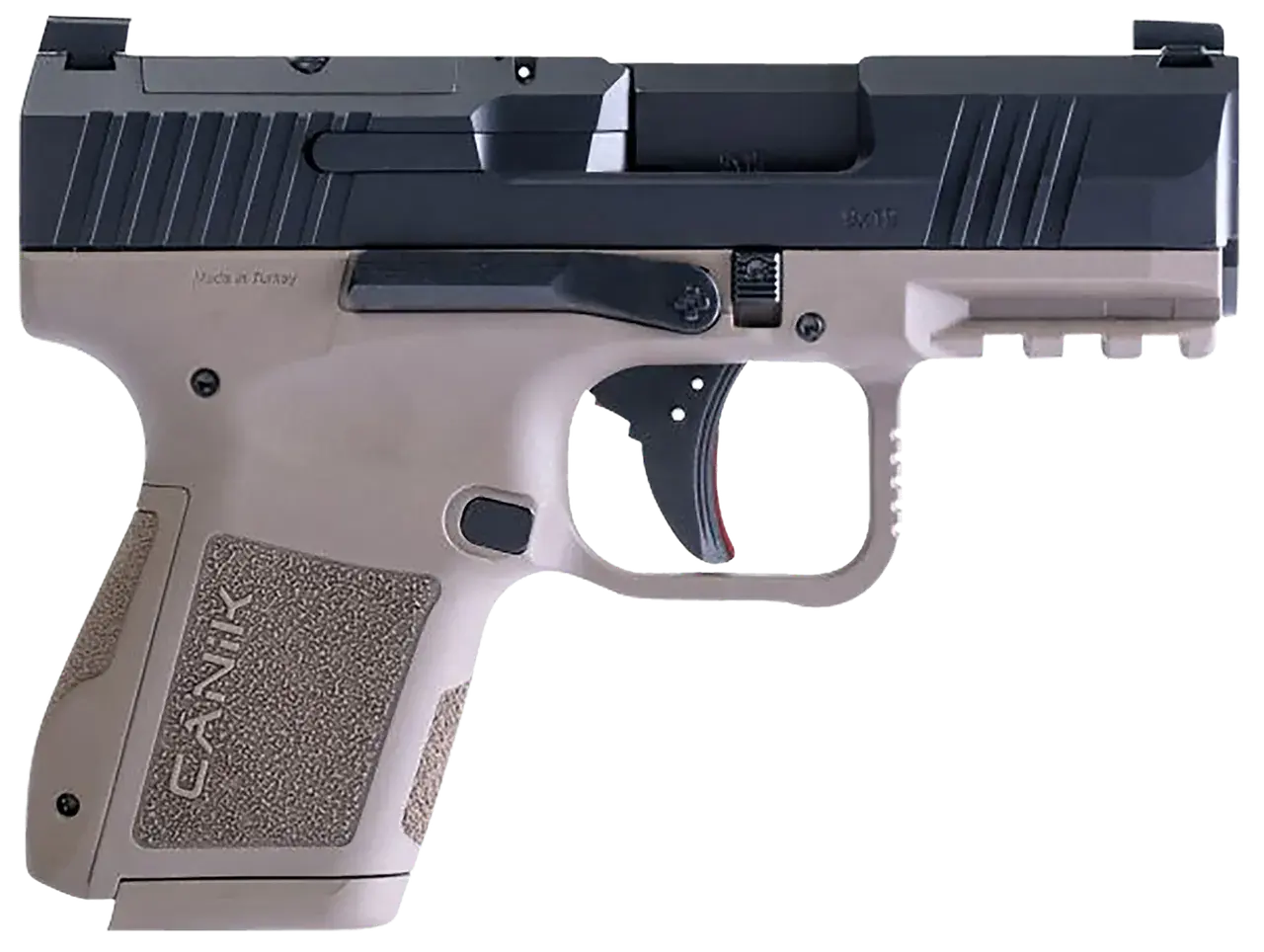 Canik HG7620BDN MC9 9mm Luger 12+1/15+1 3.18" Black Barrel, Black Optic Ready/Serrated Slide, Flat Dark Earth Polymer Frame w/Picatinny Rail, Texture Flat Dark Earth Polymer Grips