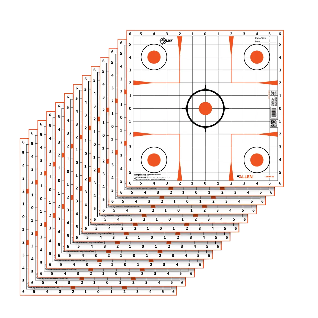 EZ-Aim 15333 Sight-In-Grid 12"x12" Paper 13 Per Pack