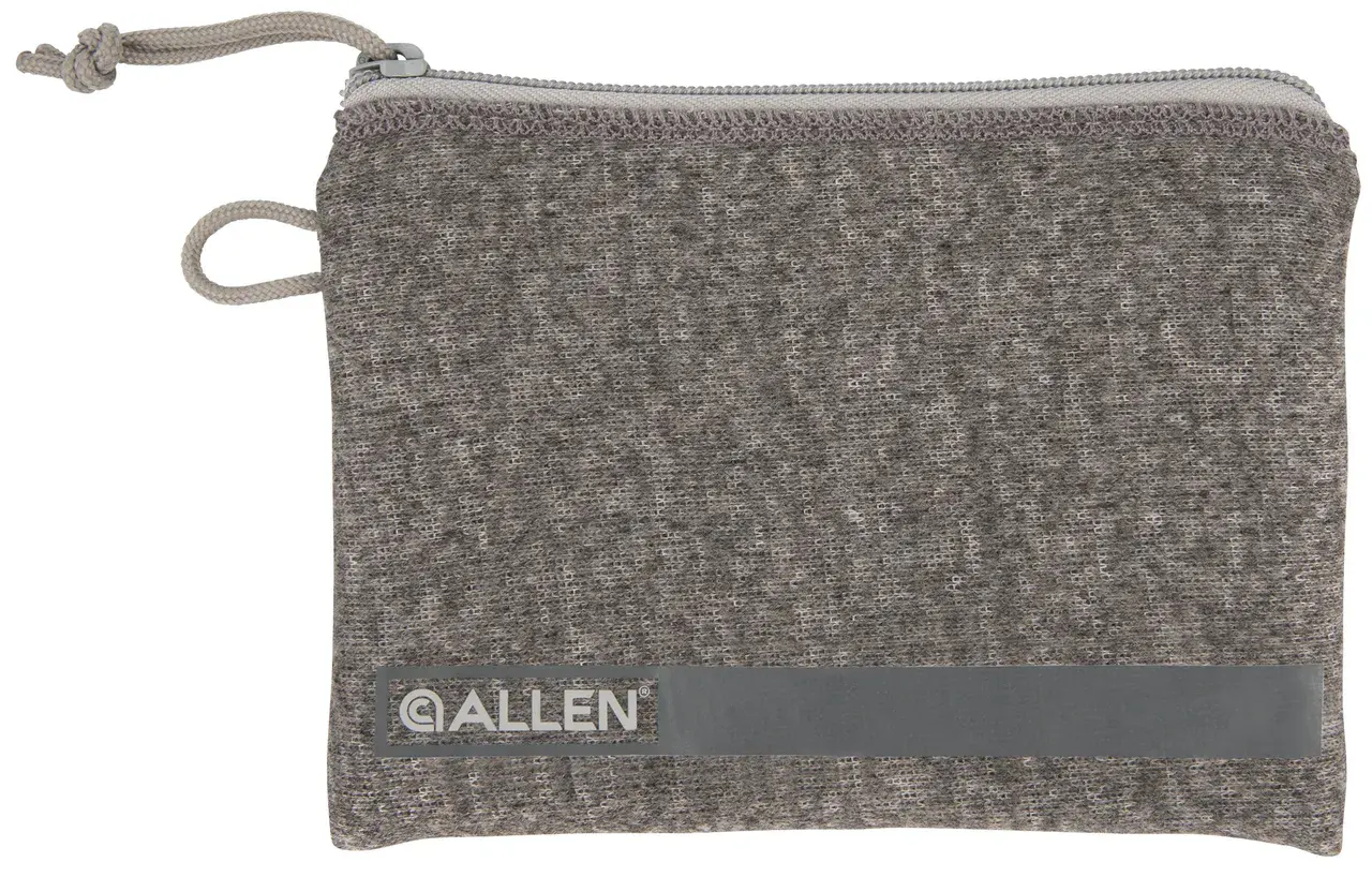 Allen 3625 Pistol Pouch Gray Polyester w/Lockable Zippers, ID Label & Fleece Lining Holds Compact Size Handgun 5" L x 7" W Interior Dimensions