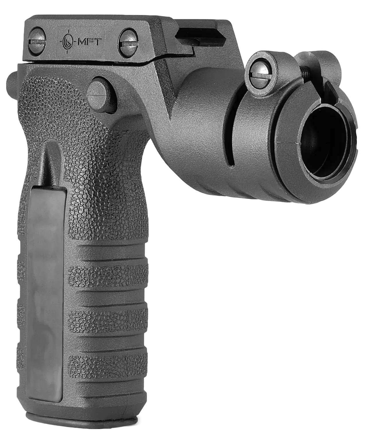 Mission First Tactical RTG React Vertical Grip Black Polymer with Torch Holder for AR-Platform