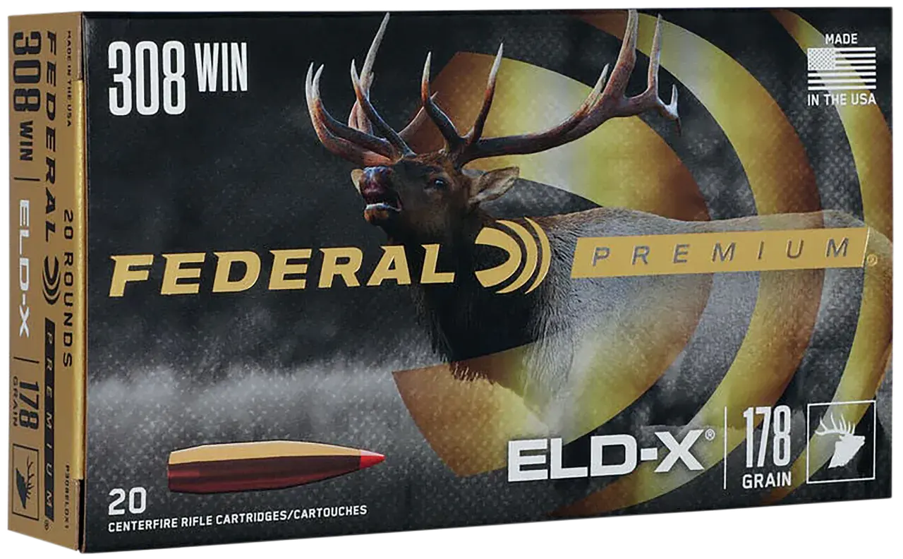 Federal P308ELDX1 Premium ELD-X 308Win 178gr 20 Per Box/10 Case