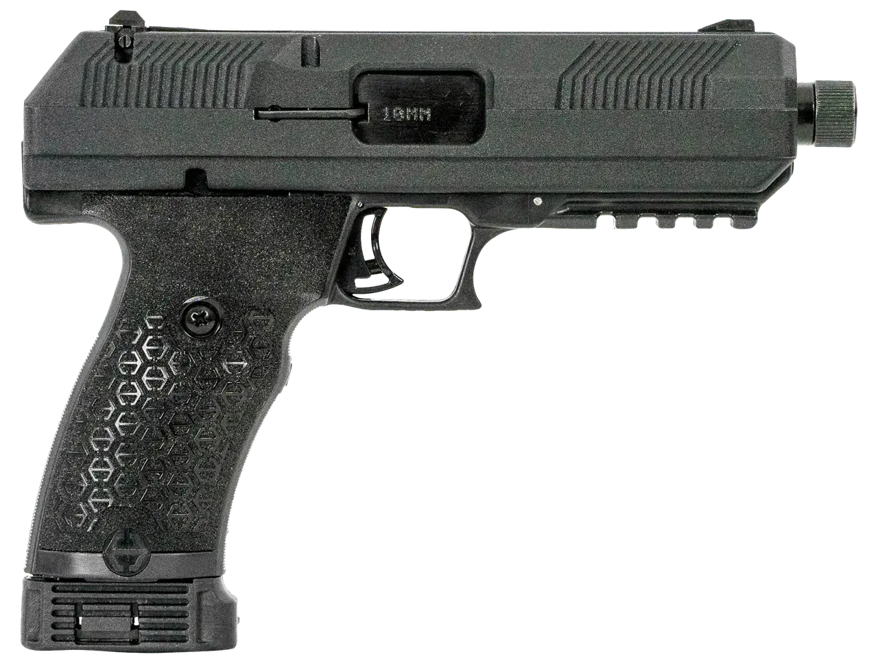 Hi-Point JXP10 JXP 10mm Auto 10+1, 5.20" Black Steel Threaded Barrel, Black Powder Coated YC9 Styled/Serrated Steel Slide, Black Polymer Frame w/Picatinny Rail, Black Textured Polymer Grip