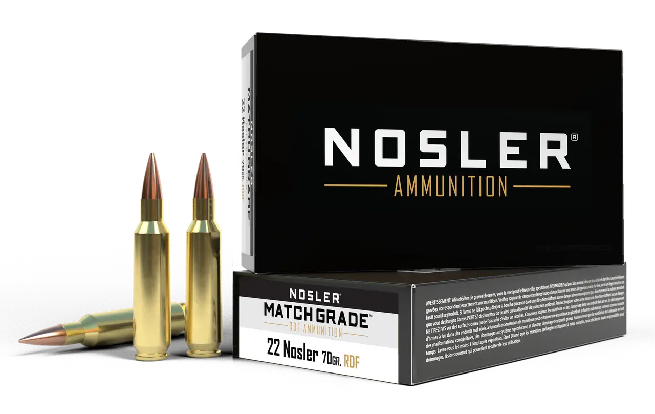 Nosler 60124 Match Grade RDF 22Nosler 70gr RDF Hollow Point Boat Tail 20 Per Box/10 Case