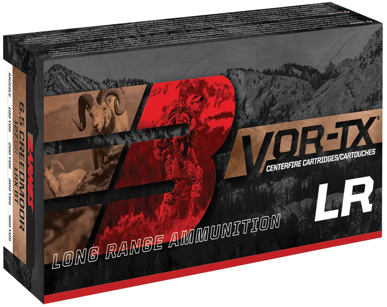 Barnes Bullets 28986 VOR-TX Long Range 6.5Creedmoor 127gr LRX Boat Tail 20 Per Box/10 Case