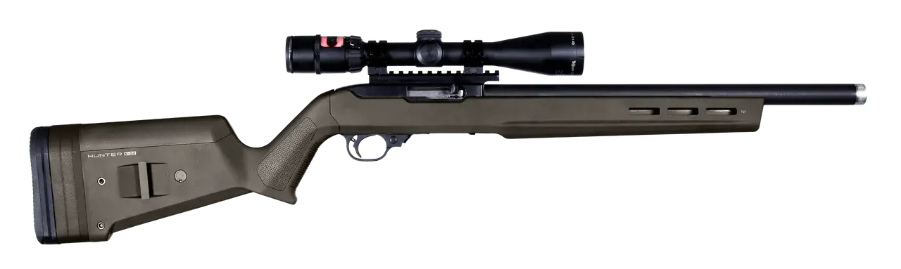 Magpul MAG548-ODG Hunter X-22 Stock Fixed Adjustable Comb OD Green Synthetic for Ruger 10/22