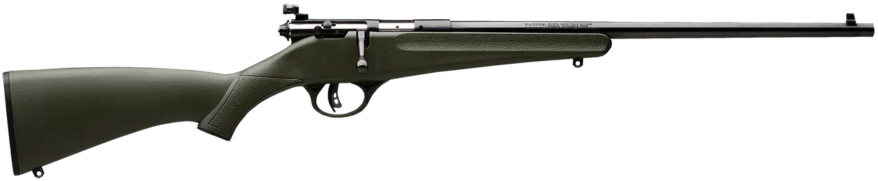 Savage Arms 13790 Rascal Youth 22 LR 1rd 16.13" Matte Black Sporter Barrel, Matte Black Carbon Steel Receiver, Green Fixed Synthetic Stock, Right Hand