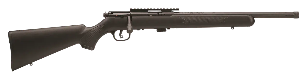 Savage Arms 96699 93R17 FV-SR Full Size 17 HMR 5+1 16.50" Matte Black Heavy Threaded Barrel, Matte Black Picatinny Rail Carbon Steel Receiver, Matte Black Fixed Varmint Synthetic Stock, Right Hand