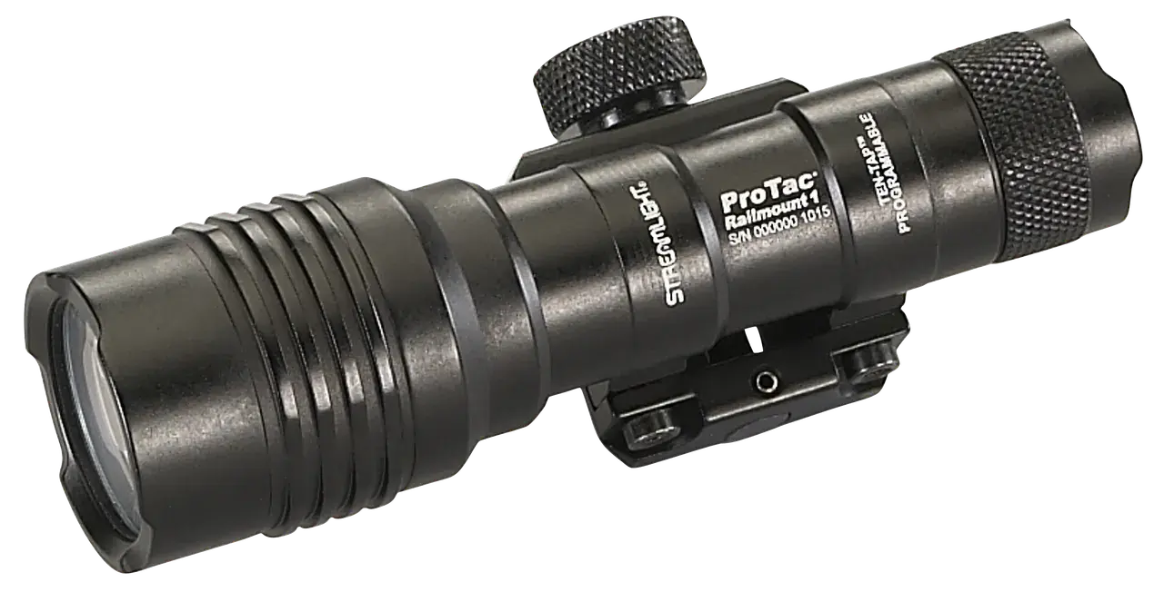 Streamlight 88058 ProTac Rail Mount 1 Black Anodized Aluminum Rifle 40/350 Lumens, White LED Bulb, 219 Meters Beam, Picatinny Rail Mount