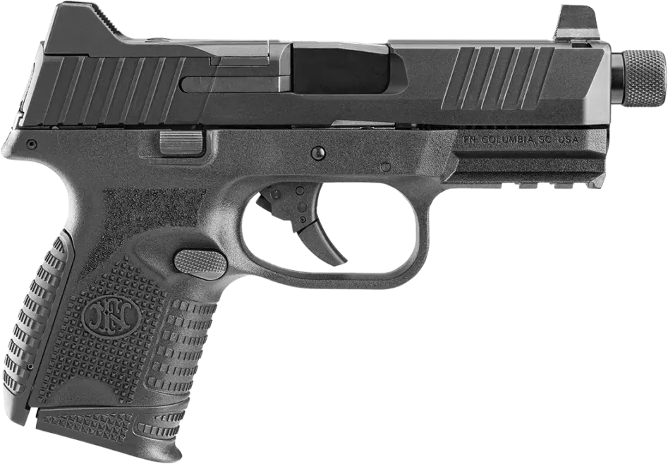 FN 66100783 509CT Compact 9mm Luger 10+1, 4.32" Black Steel Threaded Barrel, Black PVD Optic Cut/Serrated Stainless Steel Slide, Black Polymer Frame w/Picatinny Rail, Ambidextrous