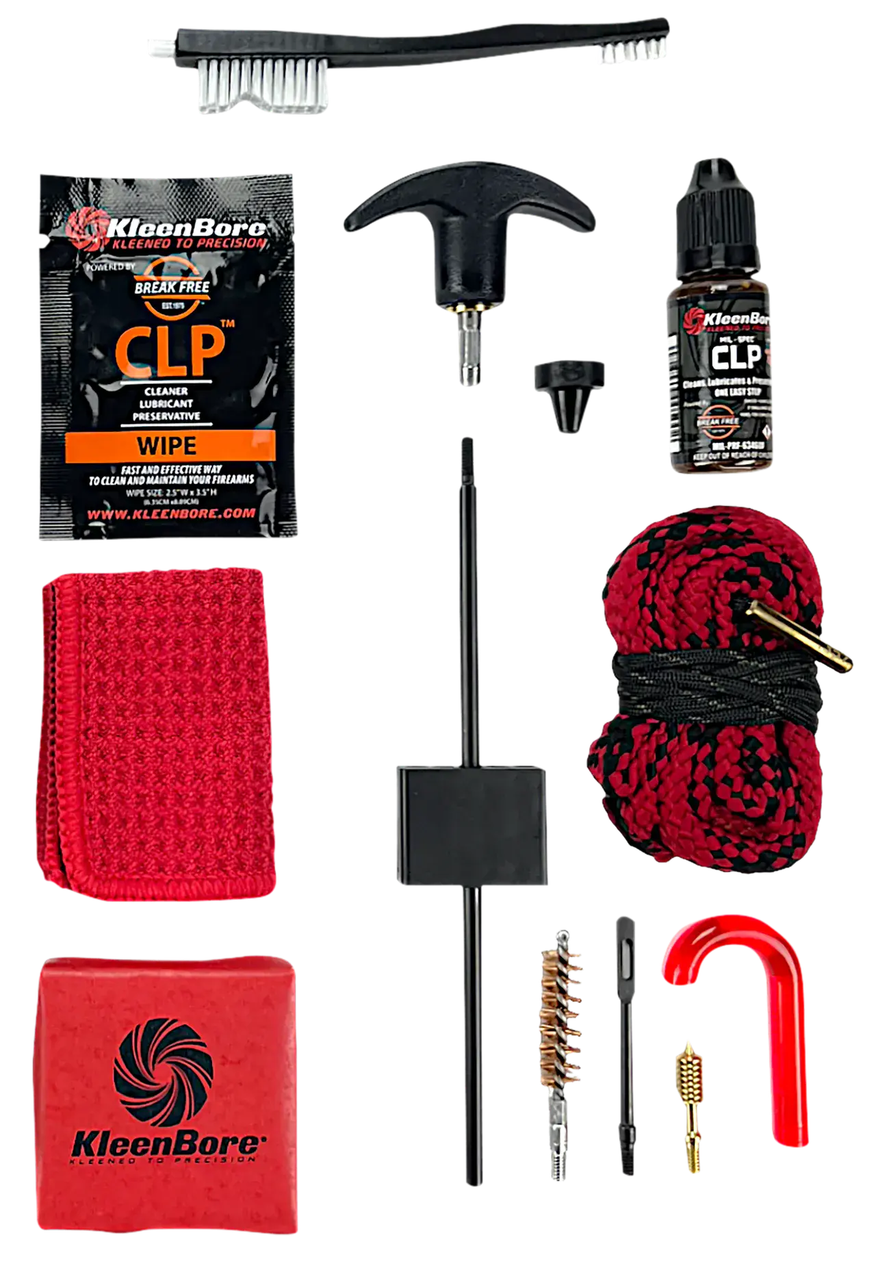KleenBore KDS-556 Dual Kleen Rod & Pull Through Rope Cleaner .223/ 5.56mm Rifle 30" Steel Nylon Bristles Phosphor Bronze Bristles