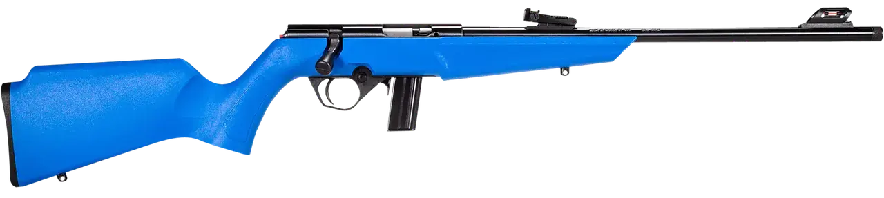 Rossi RB22 Compact 22 LR 10+1, 16" Matte Black Button Rifled Free Floating Steel Barrel, Matte Black Stainless Steel Receiver, Blue Monte Carlo Stock, Right Hand