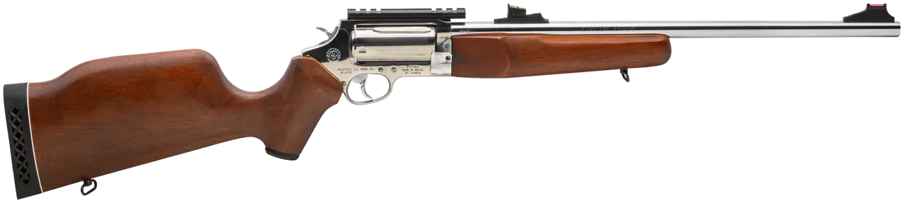 Rossi SCJ4510SS Circuit Judge 45 Colt (LC) Caliber or 410 Gauge with 5rd Capacity, 18.50" Barrel, Polished Stainless Metal Finish & Hardwood Monte Carlo Stock Right Hand (Full Size)