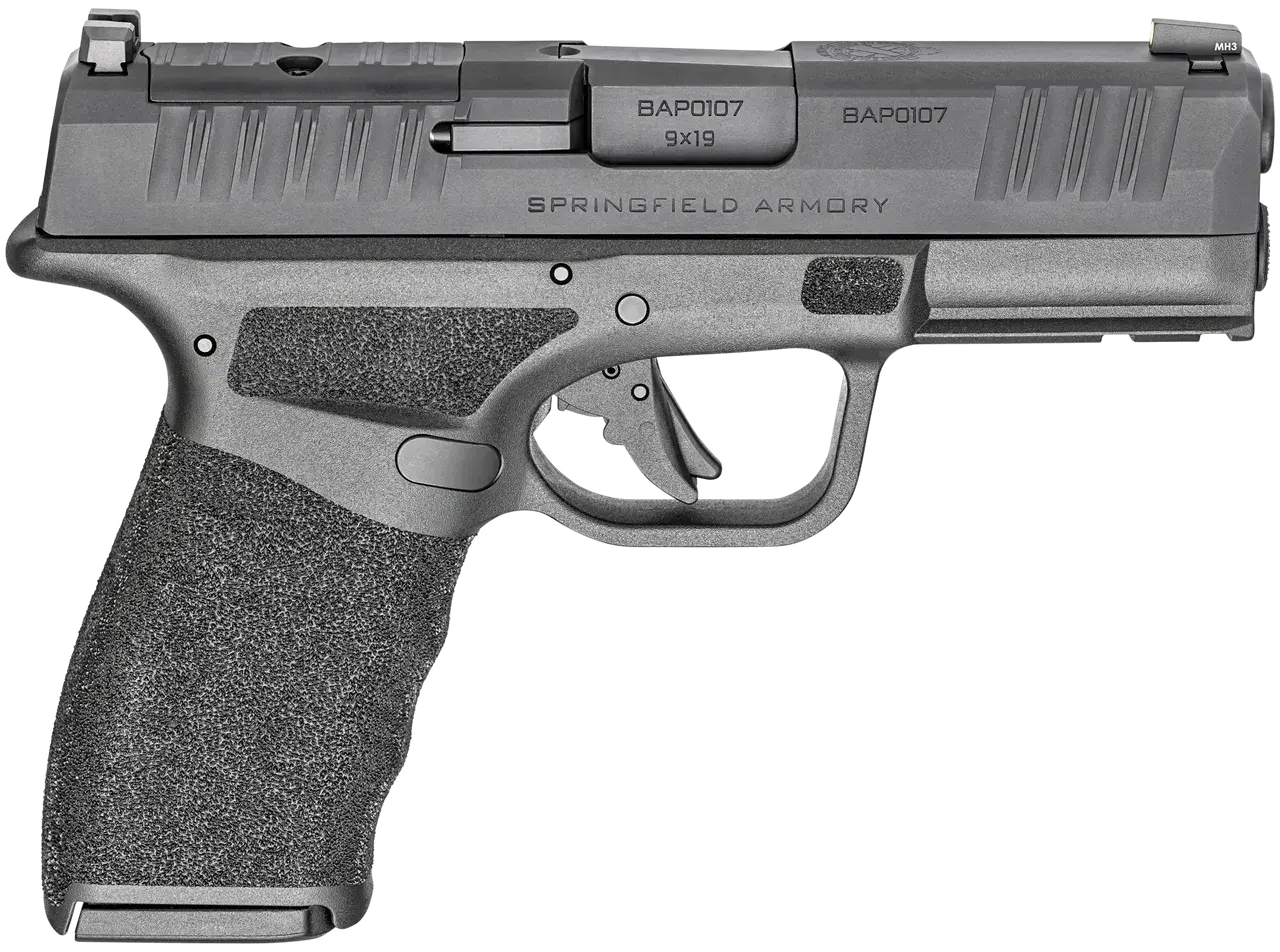 Springfield Armory HCP9379BOSP15 Hellcat Pro OSP Compact 9mm Luger 15+1 3.70" Black Melonite Steel Barrel & Optic Ready/Serrated Slide, Black Polymer Frame w/Picatinny Rail, Textured Grip