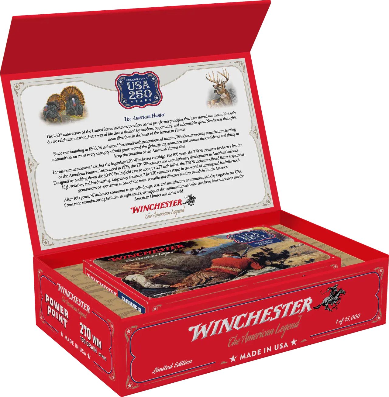 Winchester Ammo X270250 USA 250th Commemorative Box Series 270Win 150gr Power Point 20 Per Box/6 Case