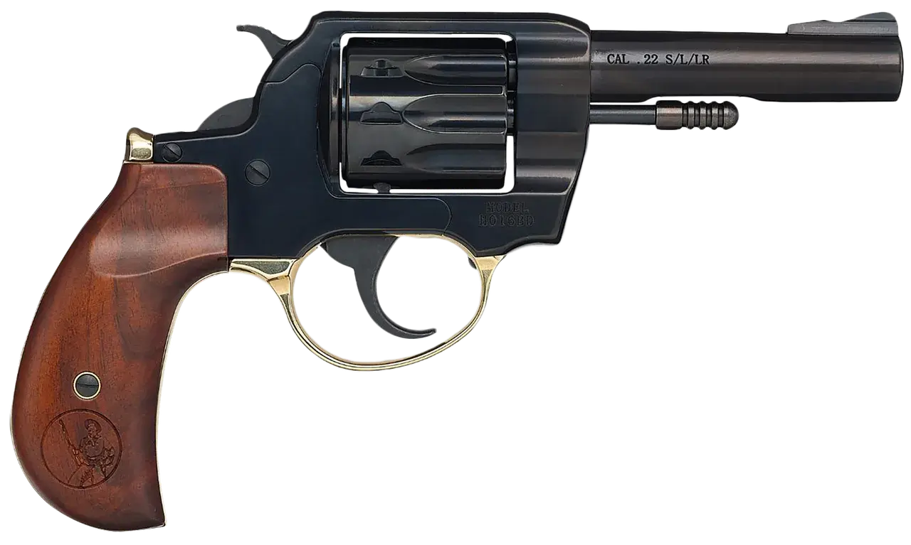 Henry H016BD Golden Boy 22 LR 10 Shot 4" Blued Steel Barrel, Cylinder, Blued Polished Steel Frame, Walnut Birdshead Grip, Transfer Bar Safety, Exposed Hammer