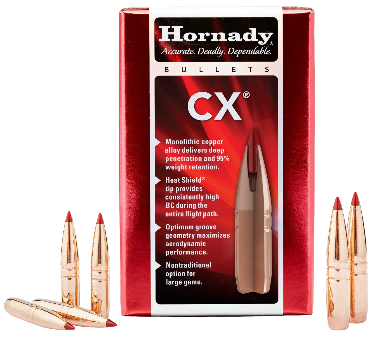 Hornady 37084 CX 375 Cal 250 gr Copper Solid 50 Per Box/ 15 Case
