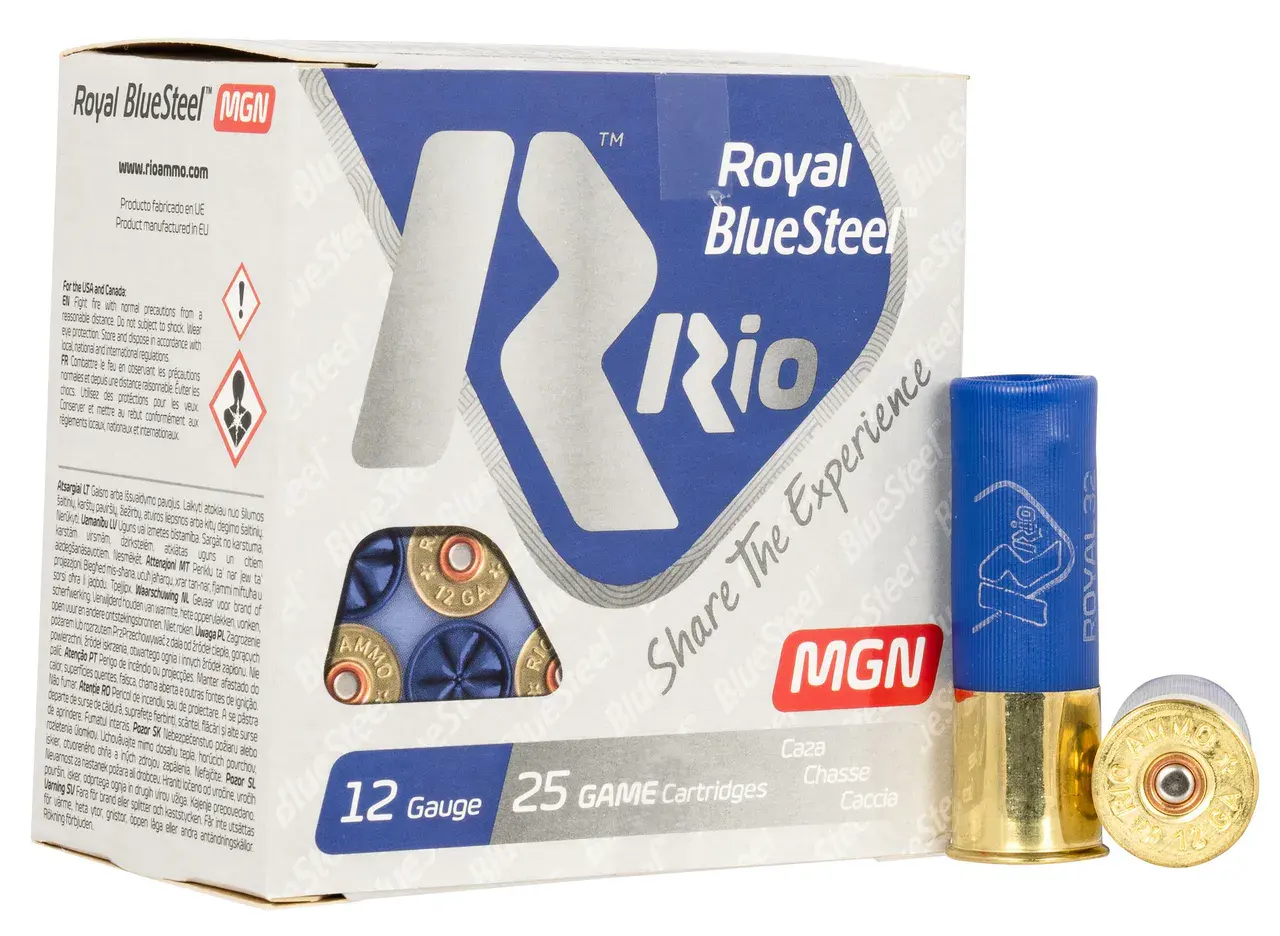 Rio Ammunition RBSM323 Royal BlueSteel 12Gauge 3" 1 1/8oz 3Shot 25 Per Box/10 Case