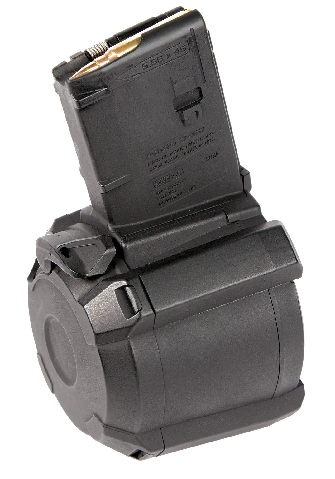 Magpul MAG576BLK PMAG GEN M3 60rd Drum 223 Rem/5.56x45mm NATO Fits AR-15/M16/M4 Black Polymer