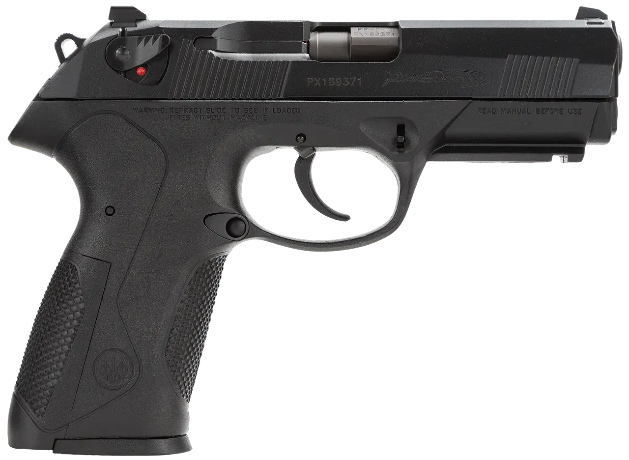 Beretta USA JXF9F21 Px4 Storm Full Size Frame 9mm Luger 17+1, 4.10" Black Steel Barrel, Black Bruniton Serrated Steel Slide, Black Polymer Frame w/Picatinny Rail, Ambidextrous