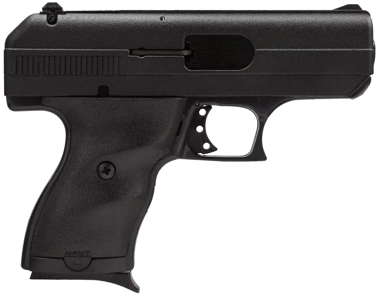 Hi-Point 916HCT1 C9 9mm Luger 8+1 3.50" Black Steel Barrel, Black Powder Coated Serrated Steel Slide, Black Polymer Frame, Black Plastic Grip, MTM Case, Tuff1 Grip