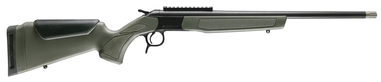 CVA CR4918 Scout Spur Compact 410 Gauge 1rd 20" Blued Single Shot Barrel, Blued Receiver w/Picatinny Rail, OD Green & Black Synthetic Stock