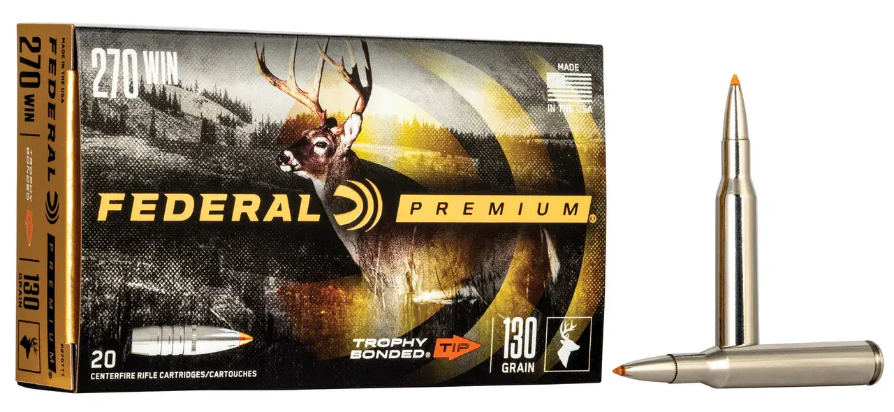 Federal P270TT1 Premium 270Win 130gr Trophy Bonded Tip 20 Per Box/10 Case