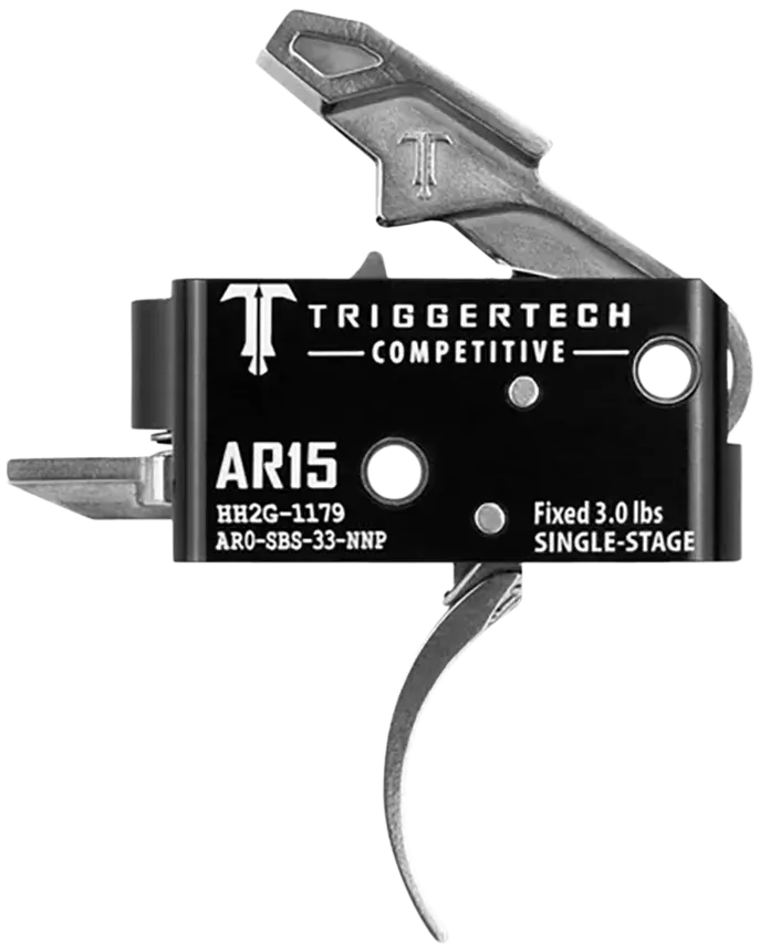 TriggerTech AR0SBS33NNP Competitive Stainless Pro Curved Single-Stage 3 lbs Fixed for AR-15