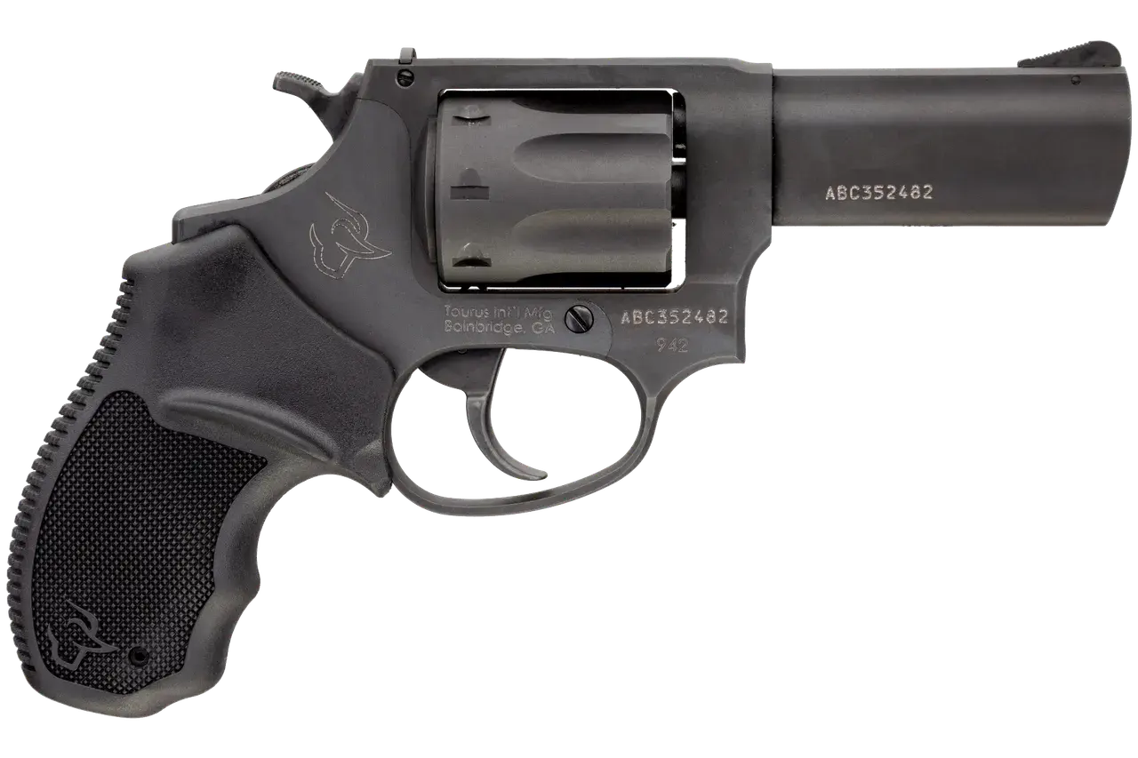 Taurus 2942031 942 22 LR 8rd 3" Barrel, Overall Matte Black Finish Steel & Finger Grooved Black Polymer Grip