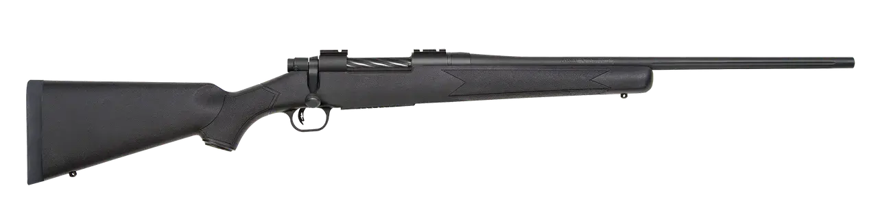 Mossberg 27892 Patriot Full Size 30-06 Springfield 5+1 22" Matte Blued Fluted Barrel, Drilled & Tapped Matte Blued Stainless Steel Receiver, Black Fixed Synthetic Stock, Right Hand