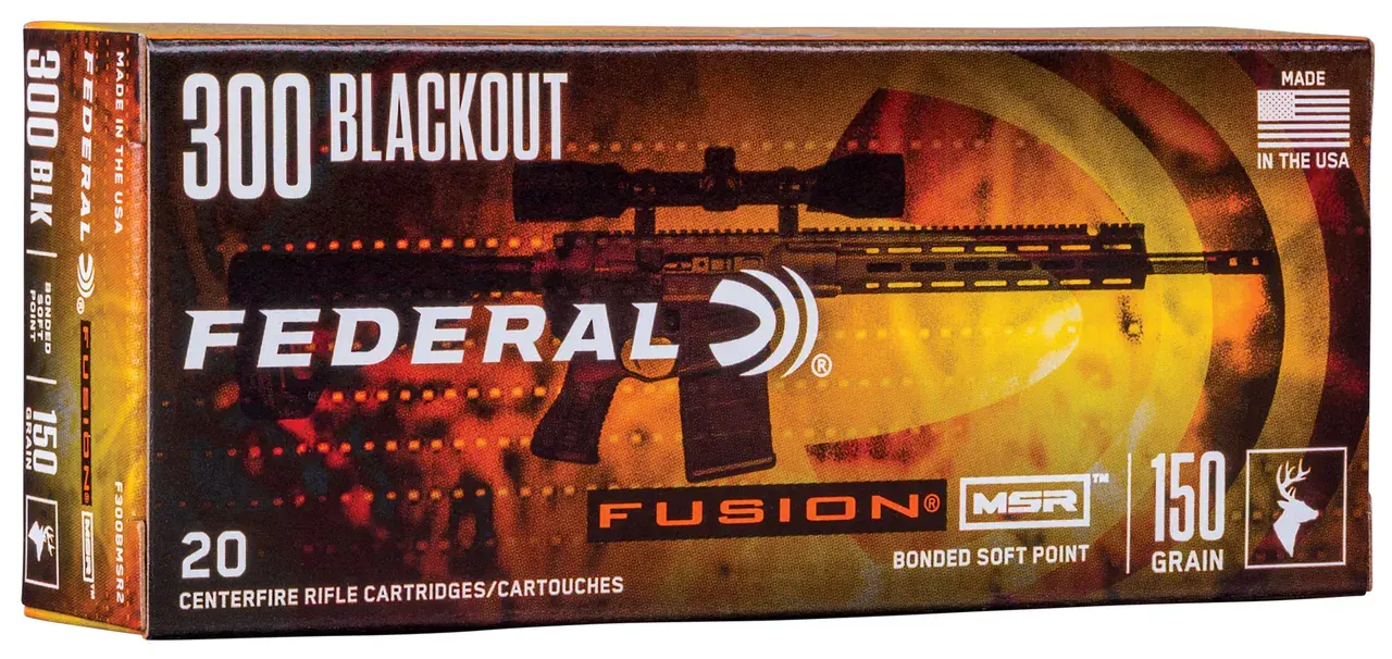 Federal F300BMSR2 Fusion MSR 300Blackout 150gr Bonded Soft Point 20 Per Box/10 Case