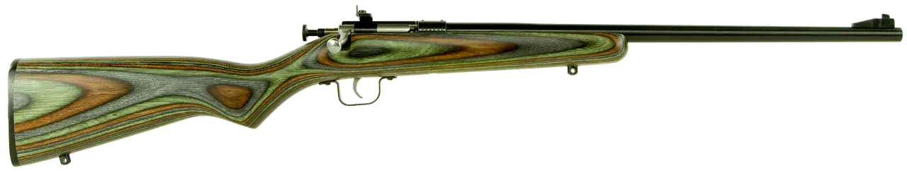 Crickett KSA2252 Youth 22 LR 1rd 16.12" Blued Barrel & Receiver, Fixed Front/Adjustable Rear Peep Sights, Camo Laminate Stock w/11.5" LOP, Rebounding Firing Pin Safety