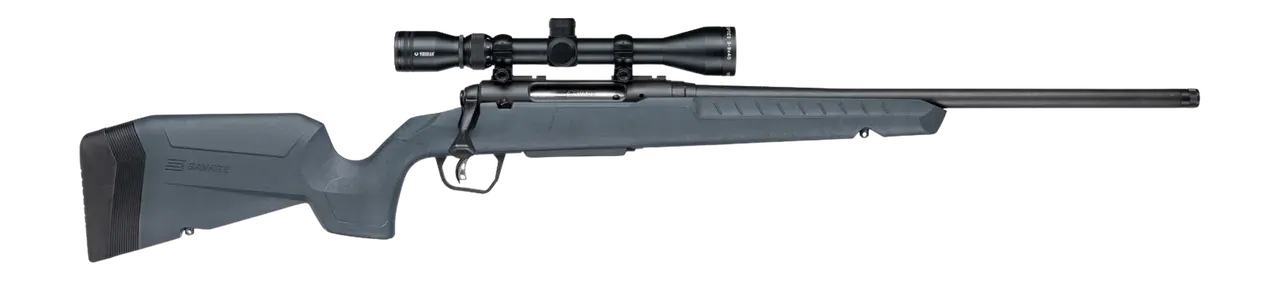 Savage Arms 33180 Axis 2 XP 25-06 Rem 4+1 20" Matte Black Carbon Steel Threaded Barrel & Drilled & Tapped Receiver, Gray Synthetic Fixed w/Pistol Grip Stock, 3-9x40mm Duplex Scope, Right Hand