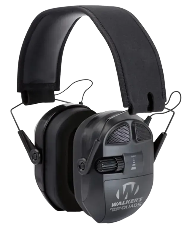 Walker's GWPXPMQB Ultimate Power Quad Muff 26 dB Over the Head Black Polymer