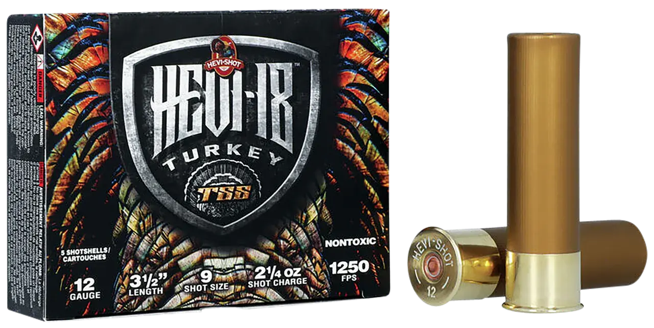 HEVI-Shot HS4509 HEVI-18 TSS Turkey 12Gauge 3.50" 2 1/4oz Tungsten 9Shot 5 Per Box/10 Case