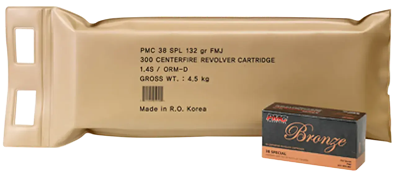 PMC 38GBP Bronze Battle Pack 38Special 132gr Full Metal Jacket 300 Per Box/3 Case