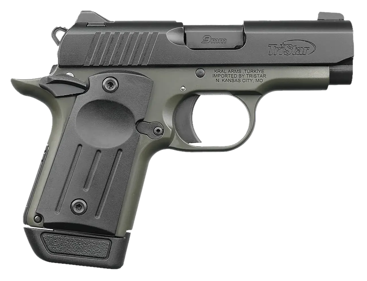 TriStar 85714 Protege X Sub-Compact Frame 9mm Luger 7+1 3.20" Black Steel Barrel, Black Cerakote Serrated Steel Slide, OD Green Cerakote Frame, Black Polymer Grip