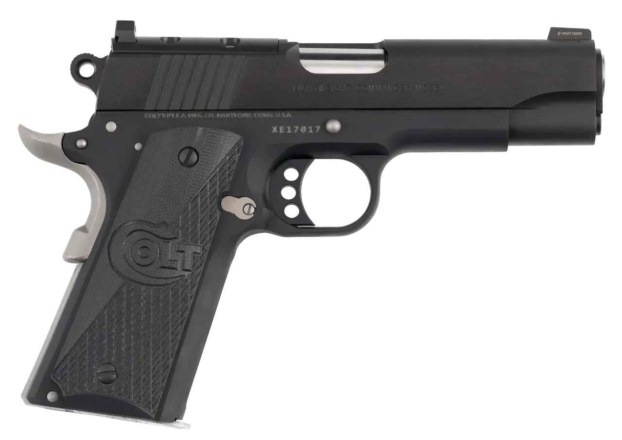 Colt Mfg O4840NC-OR Night Commander 45 ACP 8+1 4.25" Stainless Barrel, Matte Black Cerakote Stainless Steel Optic Ready/Serrated Slide, Matte Black Cerakote Aluminum Frame w/Beavertail, Black G10 Gr